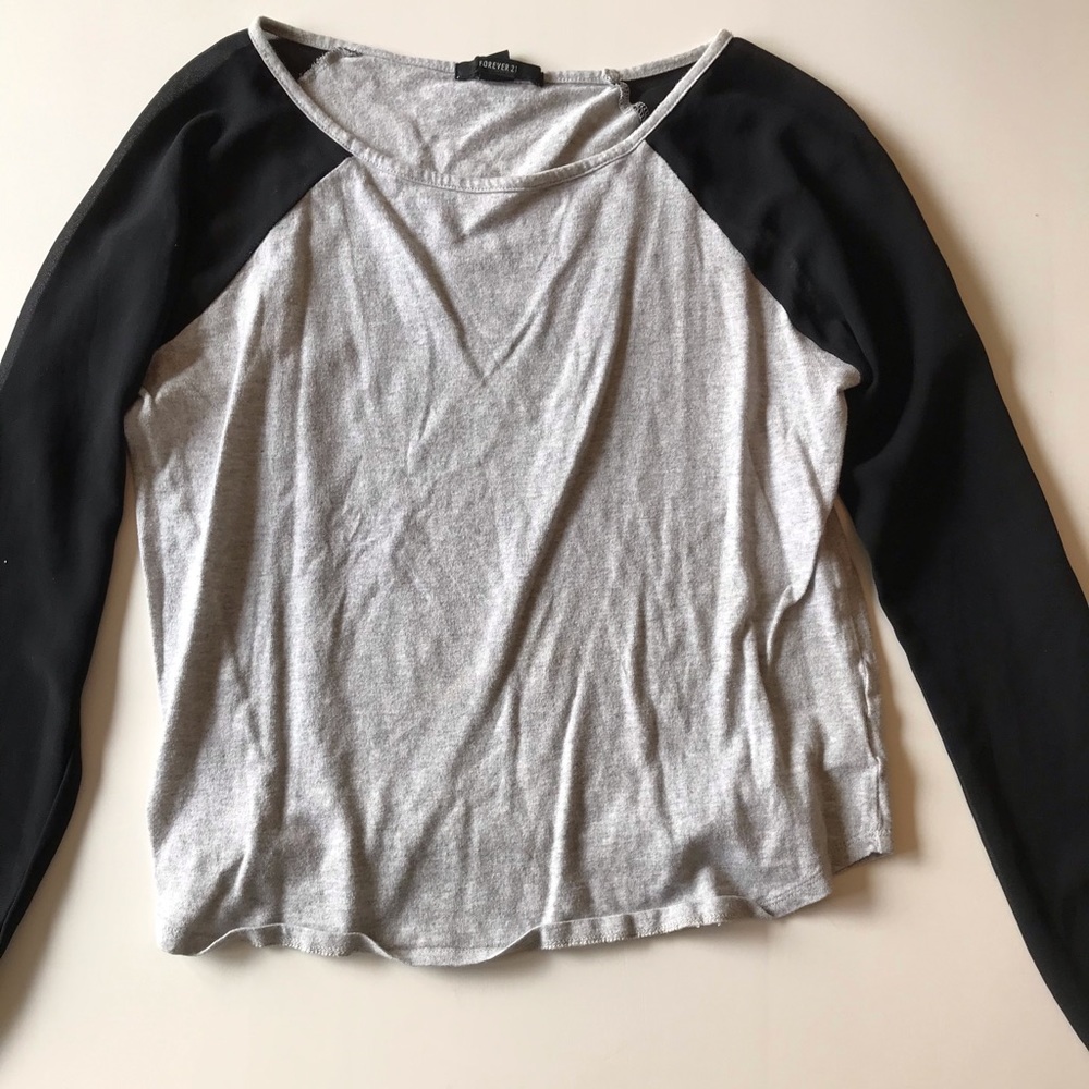 Gray and Black Baseball Long Sleeve